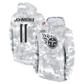 Vanessashop T.Titans #11 Jermaine Johnson II Player Camo Arctic Salute to Service Pullover Hoodies Home Game Stitched Jerseys