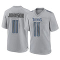Vanessashop T.Titans #11 Jermaine Johnson II Player Gray Atmosphere Fashion Home Game Stitched Jerseys