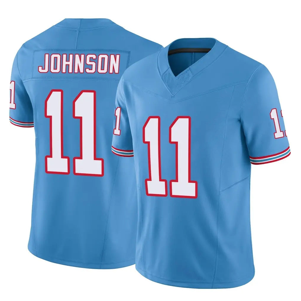 Vanessashop T.Titans #11 Jermaine Johnson II Player Light Blue Limited Vapor F.U.S.E. Home Game Stitched Jerseys