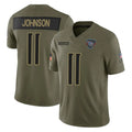 Vanessashop T.Titans #11 Jermaine Johnson II Player Olive Limited 2025 Salute to Service Home Game Stitched Jerseys