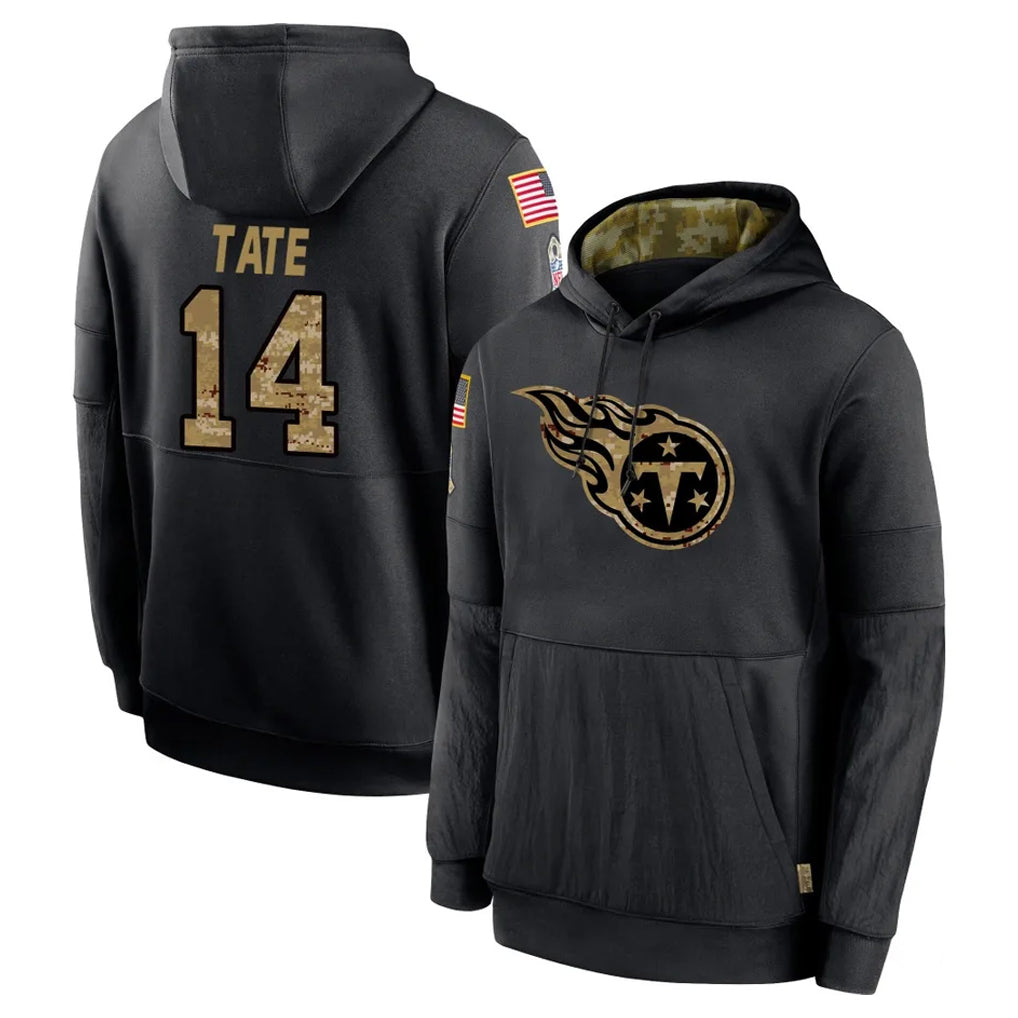 Vanessashop T.Titans #14 Carnell Tate Player Black Salute to Service Sideline Performance Pullover Hoodies Home Game Stitched Jerseys