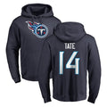Vanessashop T.Titans #14 Carnell Tate Player Navy Logo Pullover Hoodies Home Game Stitched Jerseys