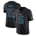 Vanessashop T.Titans #15 Keldric Faulk Player Black Impact Limited Home Game Stitched Jerseys