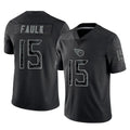 Vanessashop T.Titans #15 Keldric Faulk Player Black Limited Reflective Home Game Stitched Jerseys
