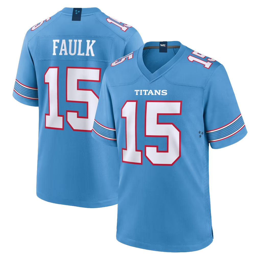 Vanessashop T.Titans #15 Keldric Faulk Player Light Blue 2026 Game Home Stitched Jerseys