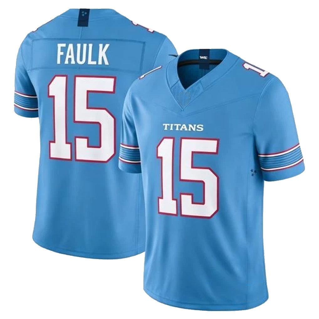 Vanessashop T.Titans #15 Keldric Faulk Player Light Blue Team Vapor F.U.S.E. Limited Home Game Stitched Jerseys