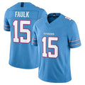Vanessashop T.Titans #15 Keldric Faulk Player Light Blue Team Vapor F.U.S.E. Limited Home Game Stitched Jerseys