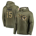 Vanessashop T.Titans #15 Keldric Faulk Player Olive Salute to Service Pullover Hoodies Home Game Stitched Jerseys