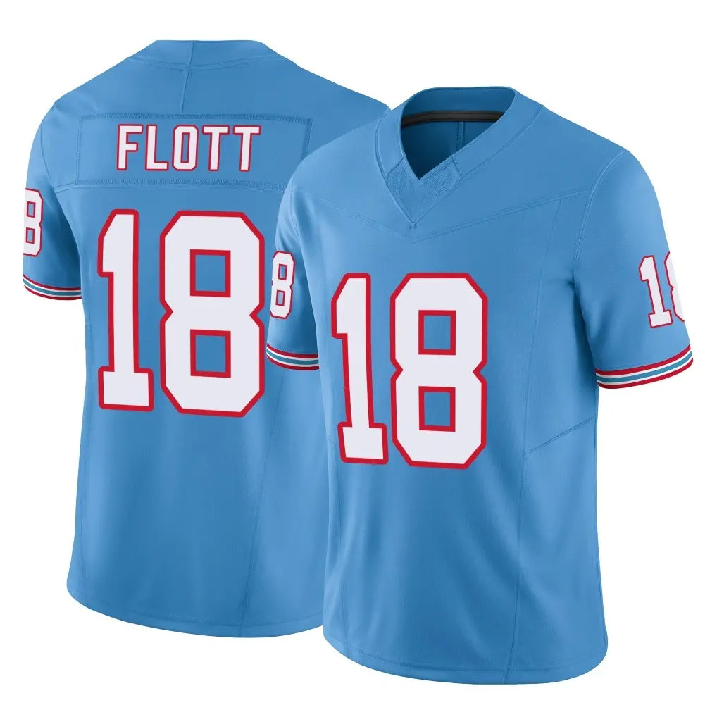 Vanessashop T.Titans #18 Cor'Dale Flott Player Light Blue Limited Vapor F.U.S.E. Home Game Stitched Jerseys