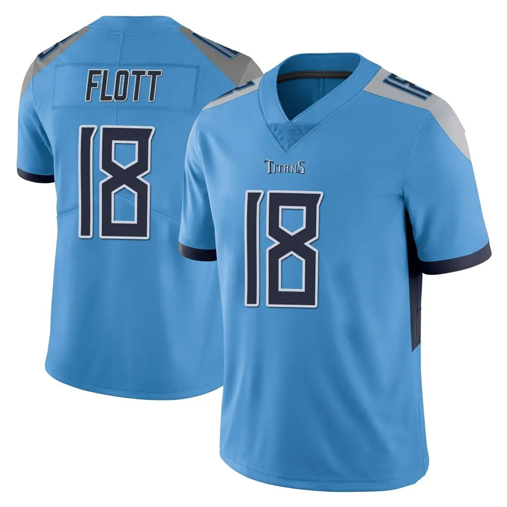 Vanessashop T.Titans #18 Cor'Dale Flott Player Light Blue Limited Vapor Untouchable Home Game Stitched Jerseys