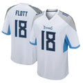 Vanessashop T.Titans #18 Cor'Dale Flott Player White Home Game Stitched Jerseys