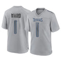 Vanessashop T.Titans #1 Cam Ward Player Gray Atmosphere Fashion Home Game Stitched Jerseys