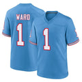 Vanessashop T.Titans #1 Cam Ward Player Light Blue Oilers Throwback Home Game Stitched Jerseys