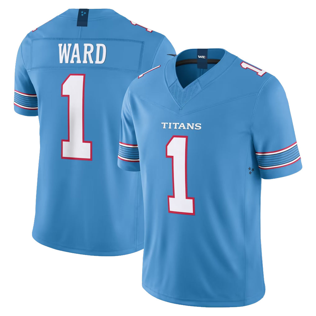 Vanessashop T.Titans #1 Cam Ward Player Light Blue Team Vapor F.U.S.E. Limited Home Game Stitched Jerseys