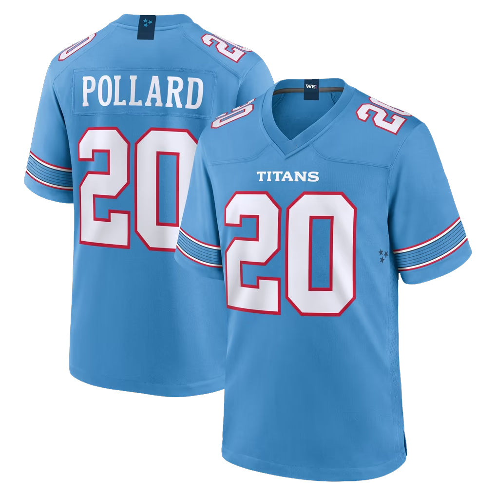 Vanessashop T.Titans #20 Tony Pollard Player Light Blue 2026 Game Home Stitched Jerseys
