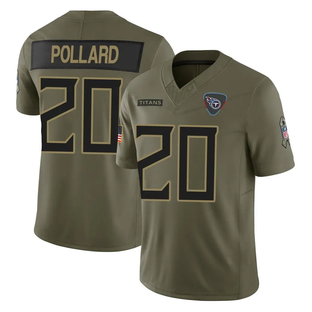 Vanessashop T.Titans #20 Tony Pollard Player Olive Limited 2025 Salute to Service Home Game Stitched Jerseys