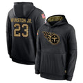 Vanessashop T.Titans #23 Kevin Winston Jr. Player Black Salute to Service Sideline Performance Pullover Hoodies Home Game Stitched Jerseys