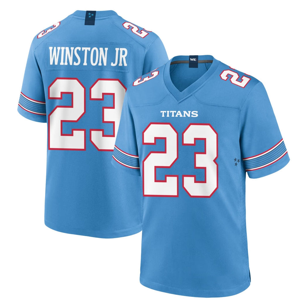 Vanessashop T.Titans #23 Kevin Winston Jr. Player Light Blue 2026 Game Home Stitched Jerseys
