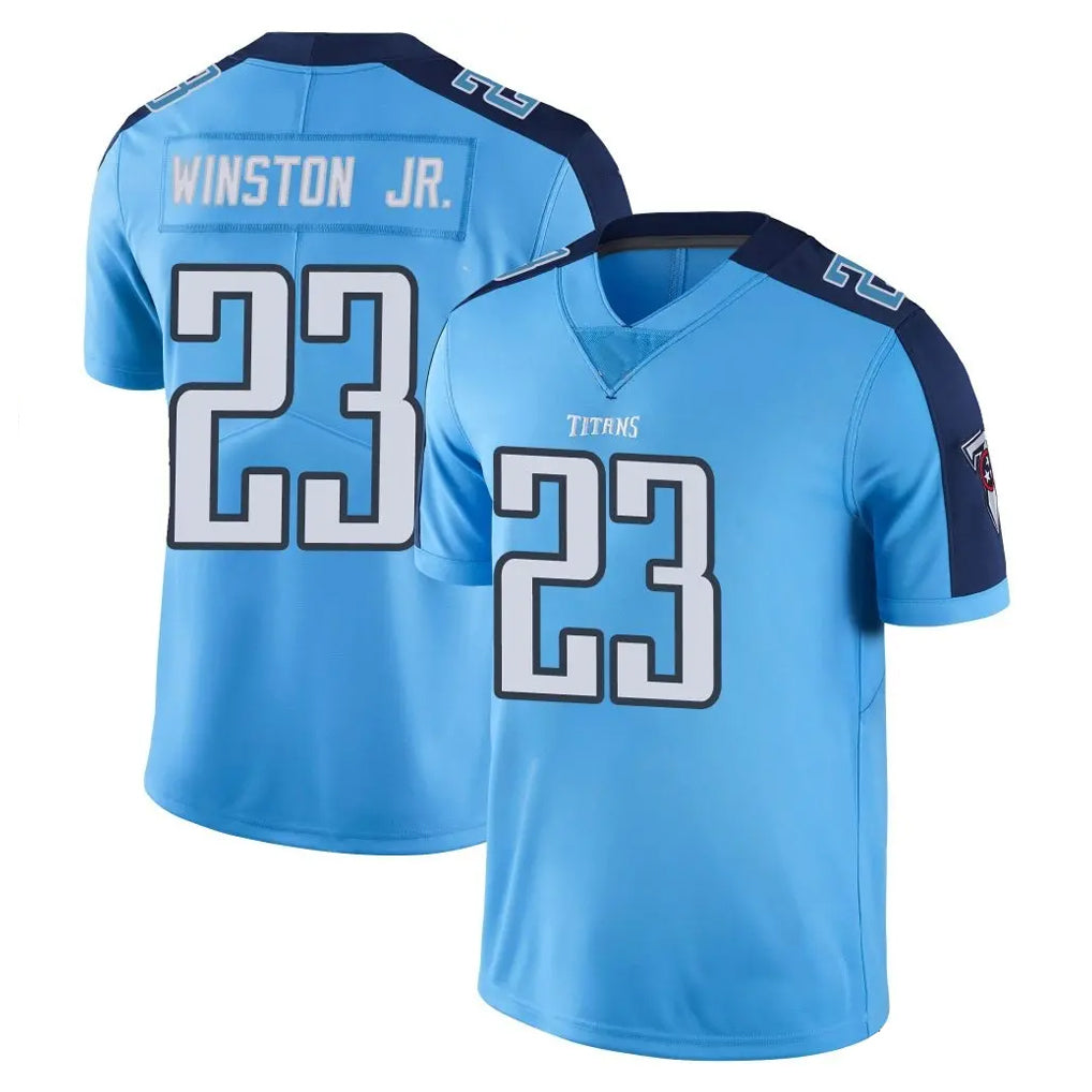 Vanessashop T.Titans #23 Kevin Winston Jr. Player Light Blue Limited Color Rush Home Game Stitched Jerseys