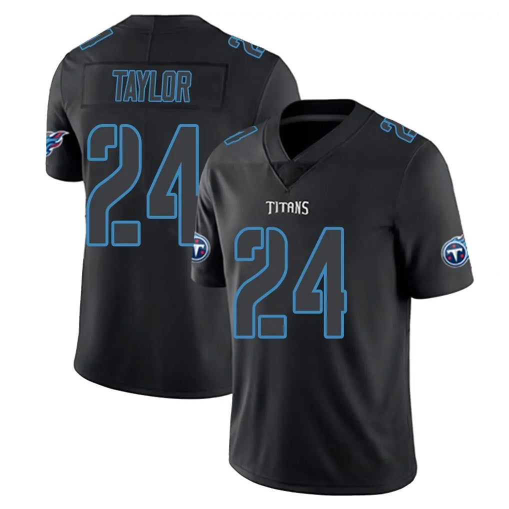 Vanessashop T.Titans #24 Alontae Taylor Player Black Impact Limited Home Game Stitched Jerseys