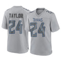 Vanessashop T.Titans #24 Alontae Taylor Player Gray Atmosphere Fashion Home Game Stitched Jerseys