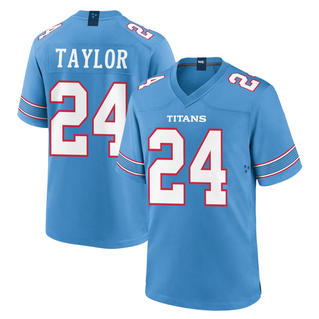 Vanessashop T.Titans #24 Alontae Taylor Player Light Blue 2026 Game Home Stitched Jerseys