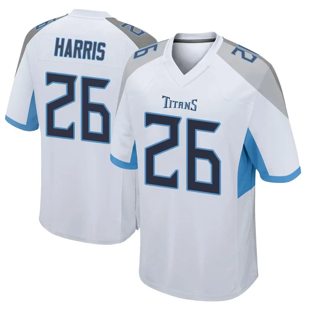 Vanessashop T.Titans #26 Marcus Harris Player White Home Game Stitched Jerseys