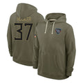 Vanessashop T.Titans #37 Amani Hooker Player Olive Salute to Service Hoodies Home Game Stitched Jerseys