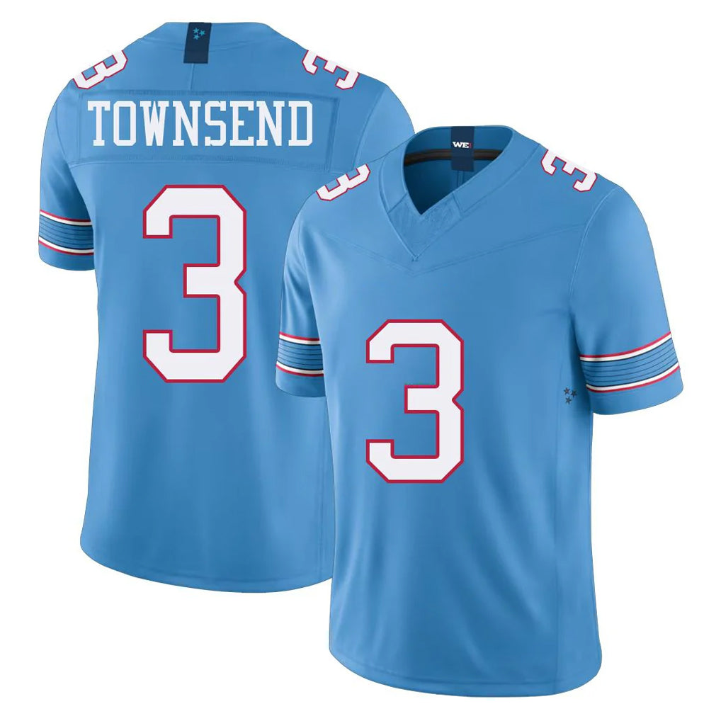 Vanessashop T.Titans #3 Tommy Townsend Player Light Blue Team Vapor F.U.S.E. Limited Home Game Stitched Jerseys