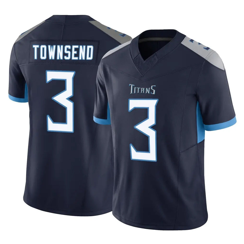 Vanessashop T.Titans #3 Tommy Townsend Player Navy Limited Vapor F.U.S.E. Home Game Stitched Jerseys