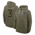 Vanessashop T.Titans #3 Tommy Townsend Player Olive Salute to Service Hoodies Home Game Stitched Jerseys