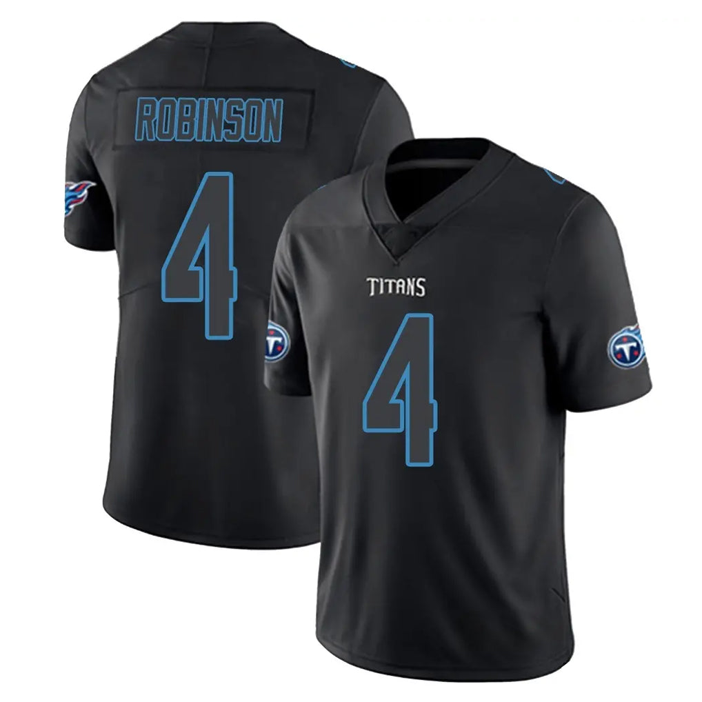 Vanessashop T.Titans #4 Wan'Dale Robinson Player Black Impact Limited Home Game Stitched Jerseys