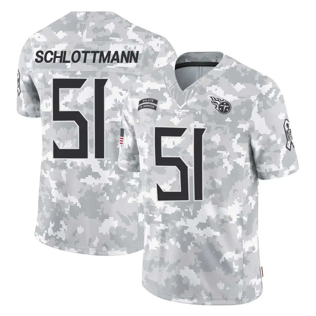 Vanessashop T.Titans #51 Austin Schlottmann Player Arctic Camo Limited Salute to Service Home Game Stitched Jerseys