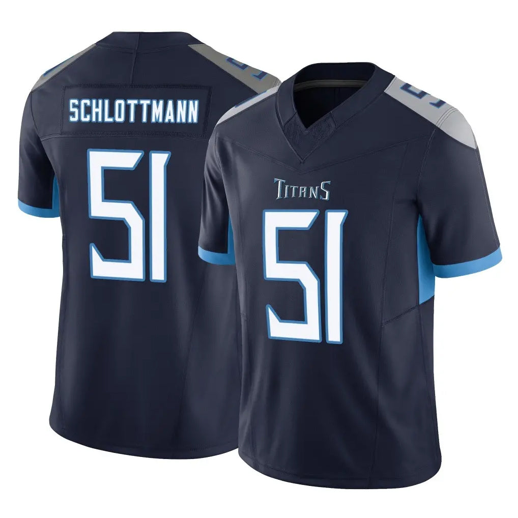 Vanessashop T.Titans #51 Austin Schlottmann Player Navy Limited Vapor F.U.S.E. Home Game Stitched Jerseys