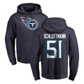 Vanessashop T.Titans #51 Austin Schlottmann Player Navy Logo Pullover Hoodies Home Game Stitched Jerseys