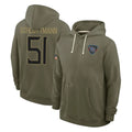 Vanessashop T.Titans #51 Austin Schlottmann Player Olive Salute to Service Hoodies Home Game Stitched Jerseys