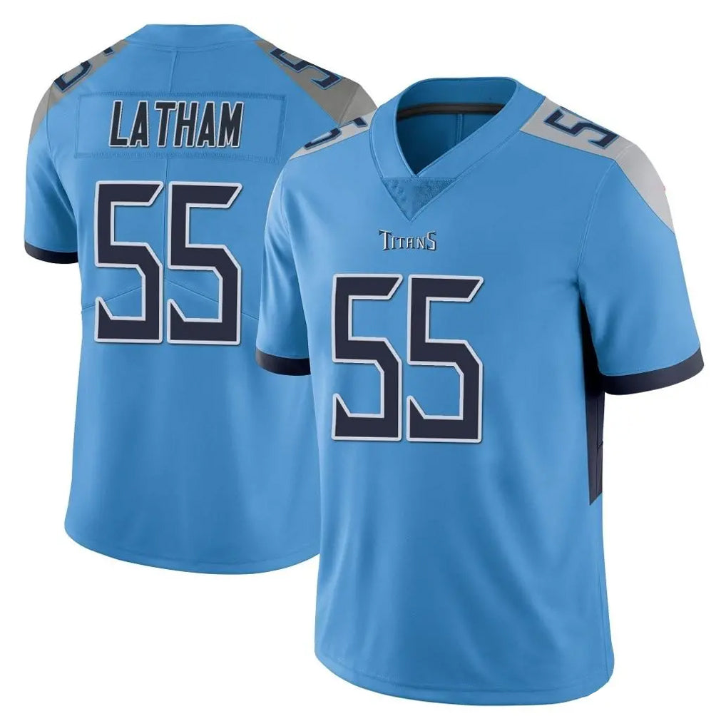 Vanessashop T.Titans #55 JC Latham Player Light Blue Limited Vapor Untouchable Home Game Stitched Jerseys