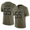 Vanessashop T.Titans #55 JC Latham Player Olive Limited Salute to Service Home Game Stitched Jerseys