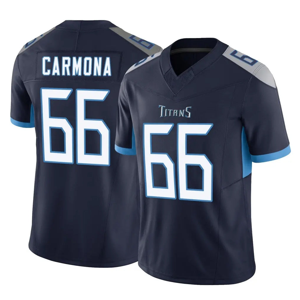Vanessashop T.Titans #66 Fernando Carmona Jr. Player Navy Limited Vapor F.U.S.E. Home Game Stitched Jerseys