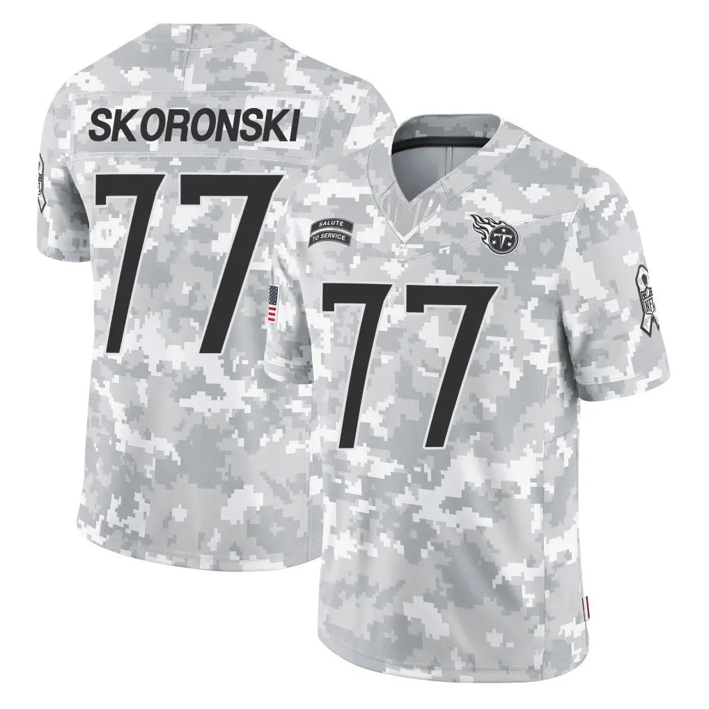 Vanessashop T.Titans #77 Peter Skoronski Player Arctic Camo Limited Salute to Service Home Game Stitched Jerseys