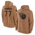 Vanessashop T.Titans #77 Peter Skoronski Player Brown Salute To Service Club Pullover Hoodies Home Game Stitched Jerseys