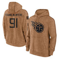 Vanessashop T.Titans #91 John Franklin-Myers Player Brown Salute To Service Club Pullover Hoodies Home Game Stitched Jerseys