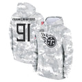 Vanessashop T.Titans #91 John Franklin-Myers Player Camo Arctic Salute to Service Pullover Hoodies Home Game Stitched Jerseys