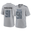 Vanessashop T.Titans #91 John Franklin-Myers Player Gray Atmosphere Fashion Home Game Stitched Jerseys