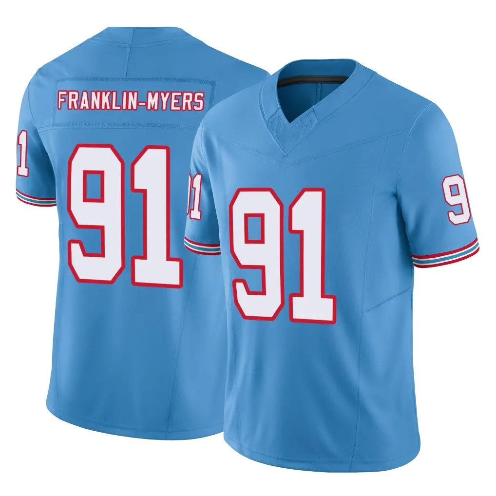Vanessashop T.Titans #91 John Franklin-Myers Player Light Blue Limited Vapor F.U.S.E. Home Game Stitched Jerseys