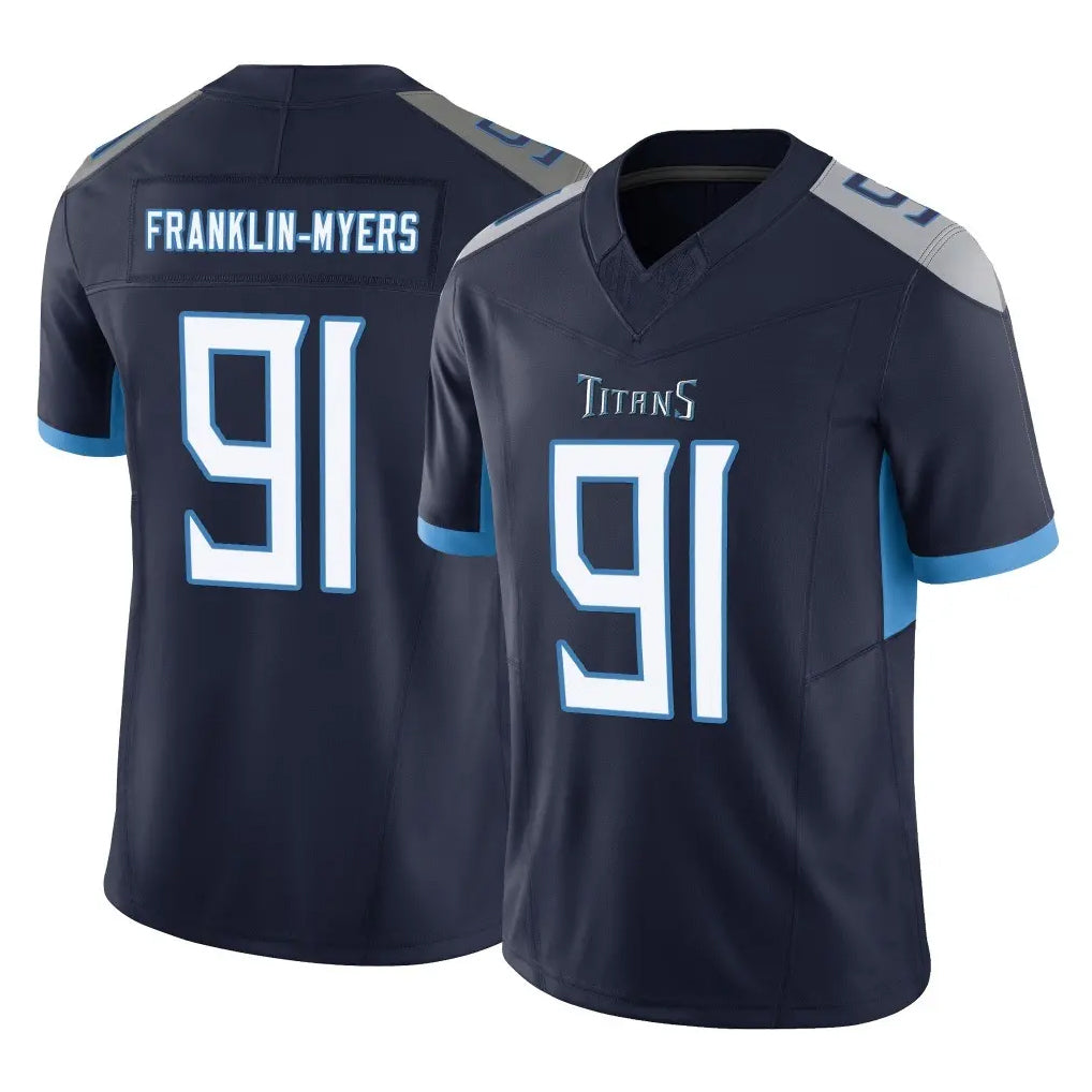 Vanessashop T.Titans #91 John Franklin-Myers Player Navy Limited Vapor F.U.S.E. Home Game Stitched Jerseys