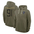 Vanessashop T.Titans #91 John Franklin-Myers Player Olive Salute to Service Hoodies Home Game Stitched Jerseys
