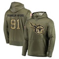 Vanessashop T.Titans #91 John Franklin-Myers Player Olive Salute to Service Pullover Hoodies Home Game Stitched Jerseys