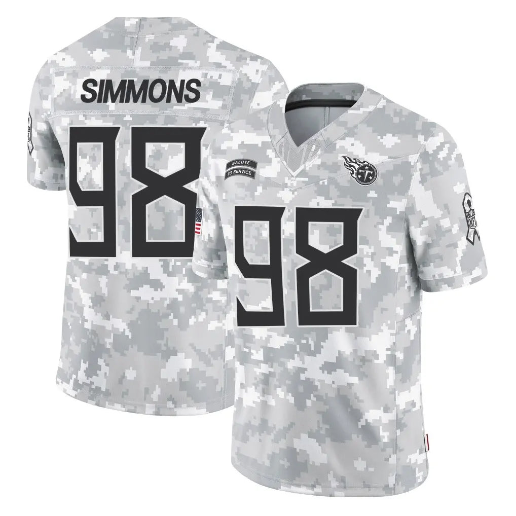 Vanessashop T.Titans #98 Jeffery Simmons Player Arctic Camo Limited Salute to Service Home Game Stitched Jerseys