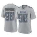 Vanessashop T.Titans #98 Jeffery Simmons Player Gray Atmosphere Fashion Home Game Stitched Jerseys